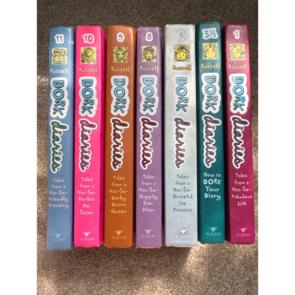 Dork Diaries Book Lot Rachel Renee Russell Hardcover Set Vol 1 3.5 4 8 9 10 11